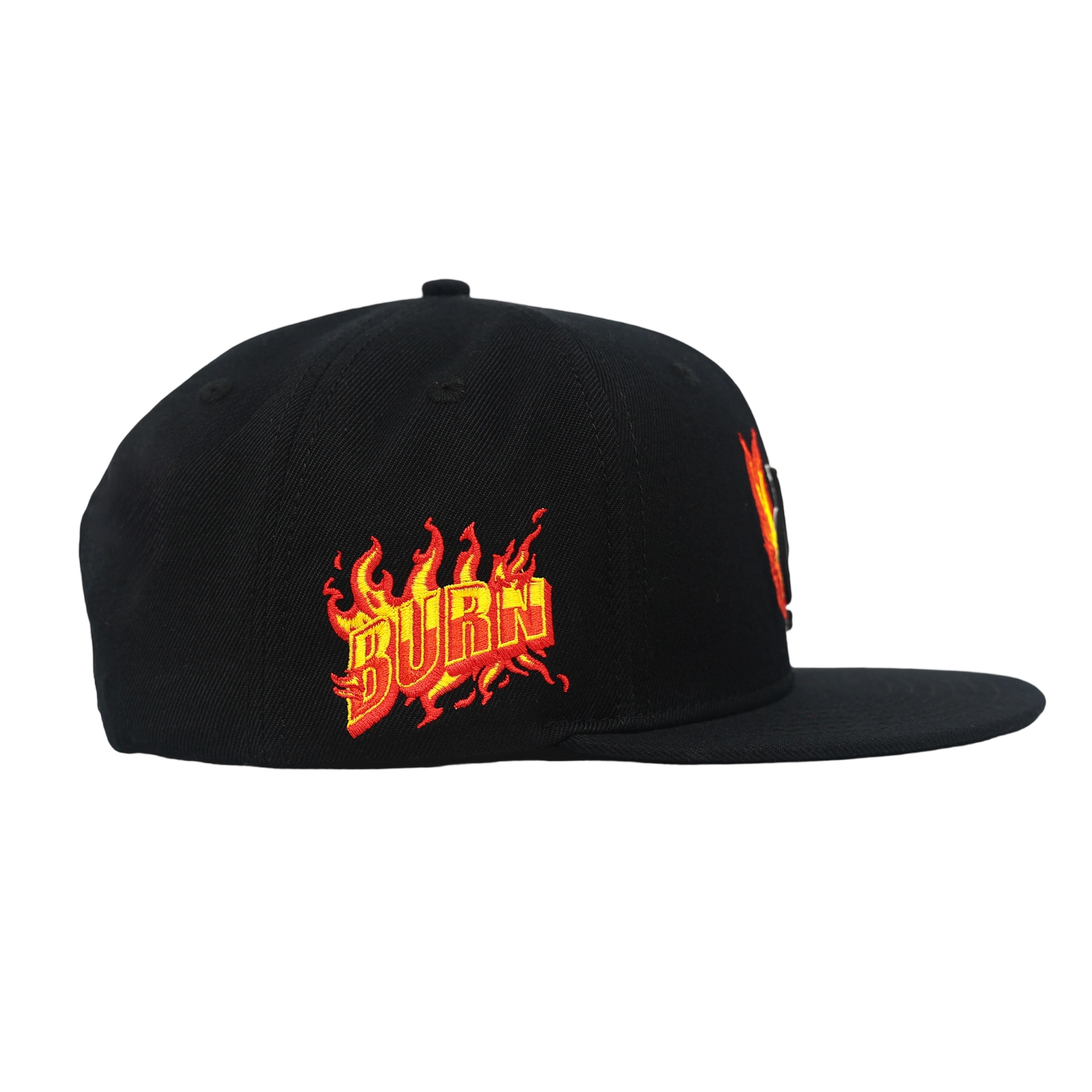 Urban Flame Wing Streetwear Black 6 Panel Custom 3D Embroidered Snapback Hat