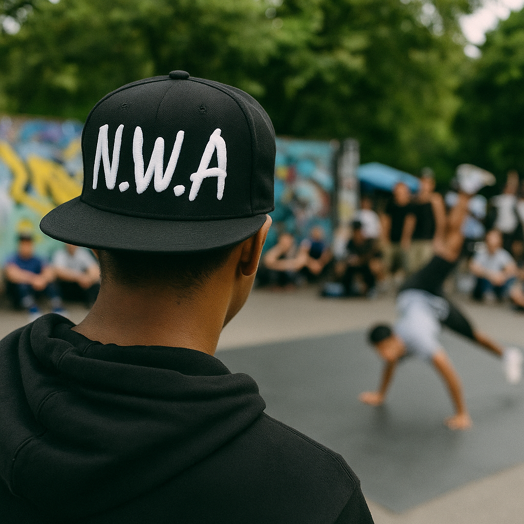 N.W.A Logo Streetwear Black 6 Panel Custom 3D Embroidered Snapback Hat