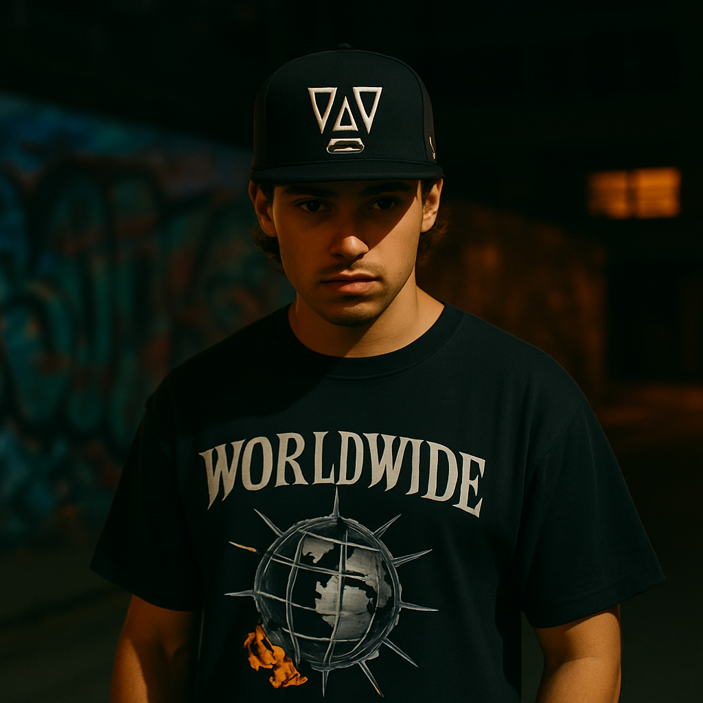 Geometric Face 3D Embroidered Flat Brim Snapback Cap