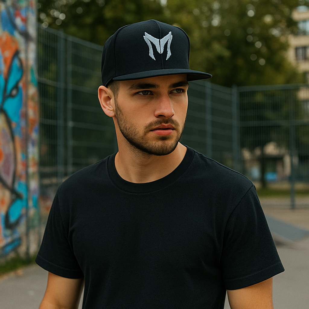 Bold Urban Style Flat Brim Hat with 3D Logo Embroidery