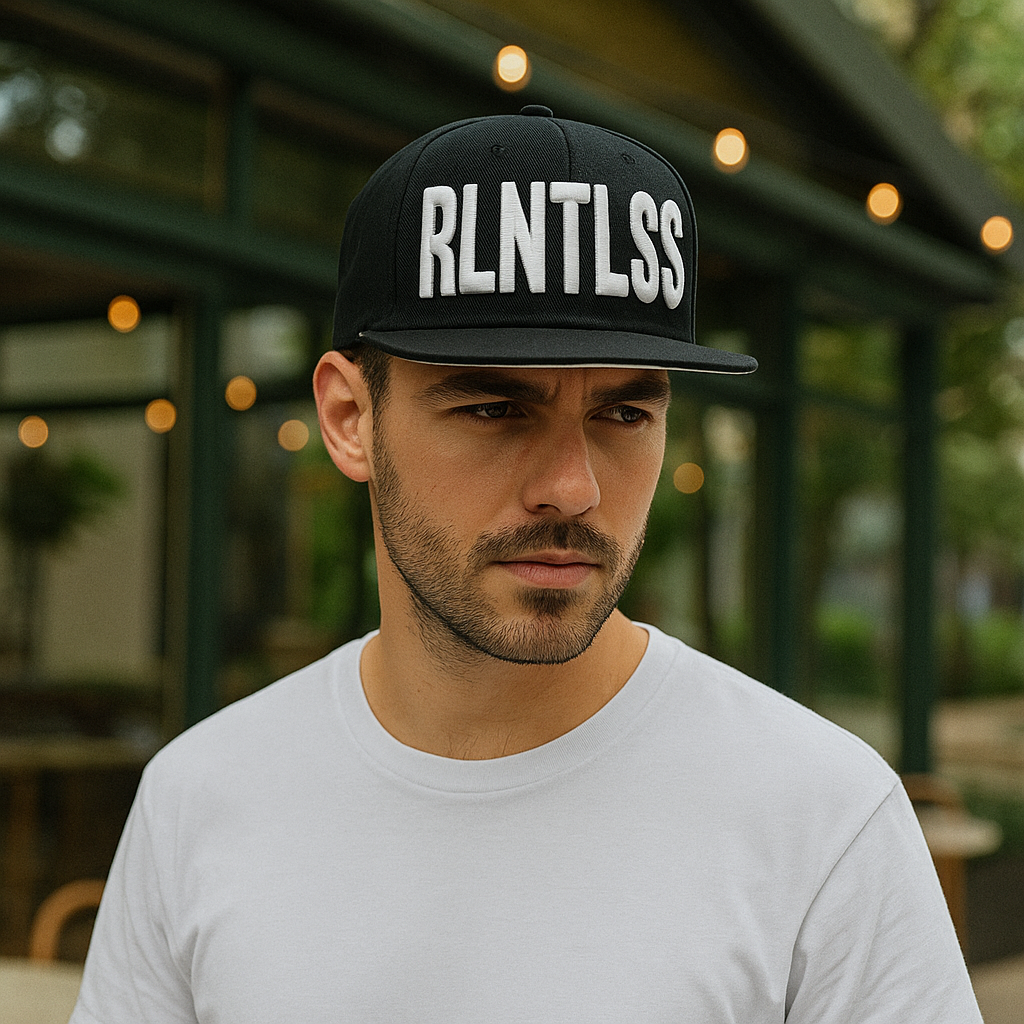 Bold Statement Snapback with Raised Lettering – RLNTLSS Design