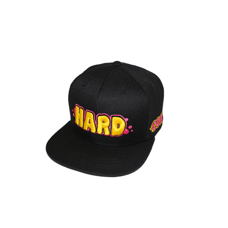 Graffiti Pop Snapback – Black Flat-Brim 6-Panel Cap