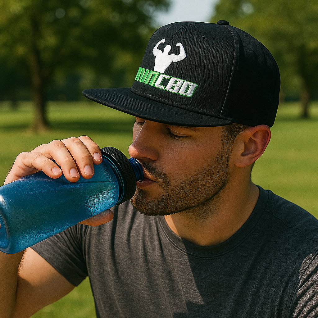 Muscle‑Graphic Premium Flat‑Brim Snapback Hat