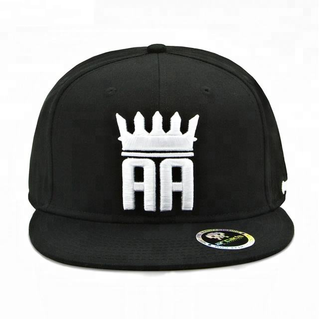 Crown Logo Custom Black Snapback Hat