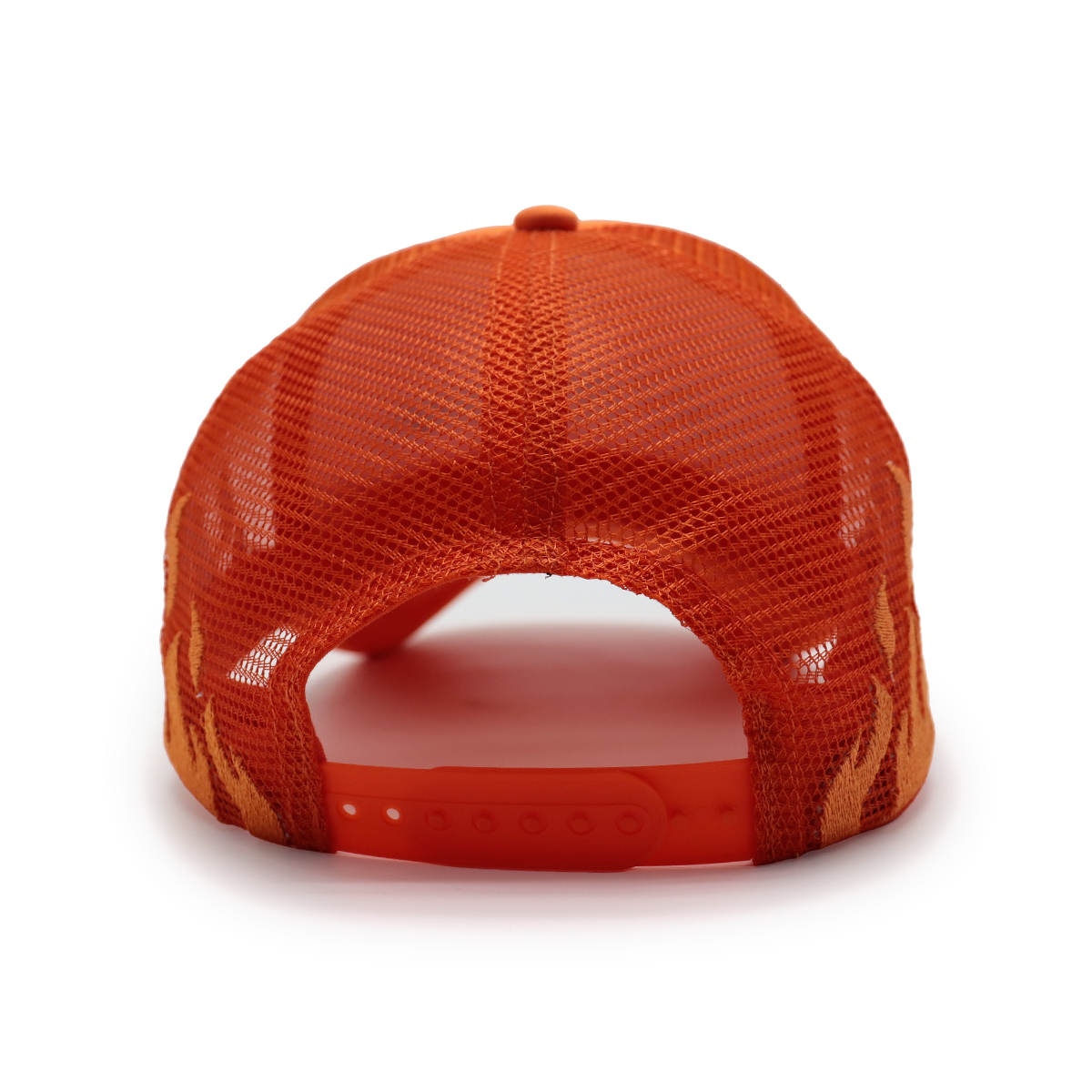 Orange “LET IT BURN” Embroidered Mesh Baseball Cap – Unisex Streetwear Trucker Hat