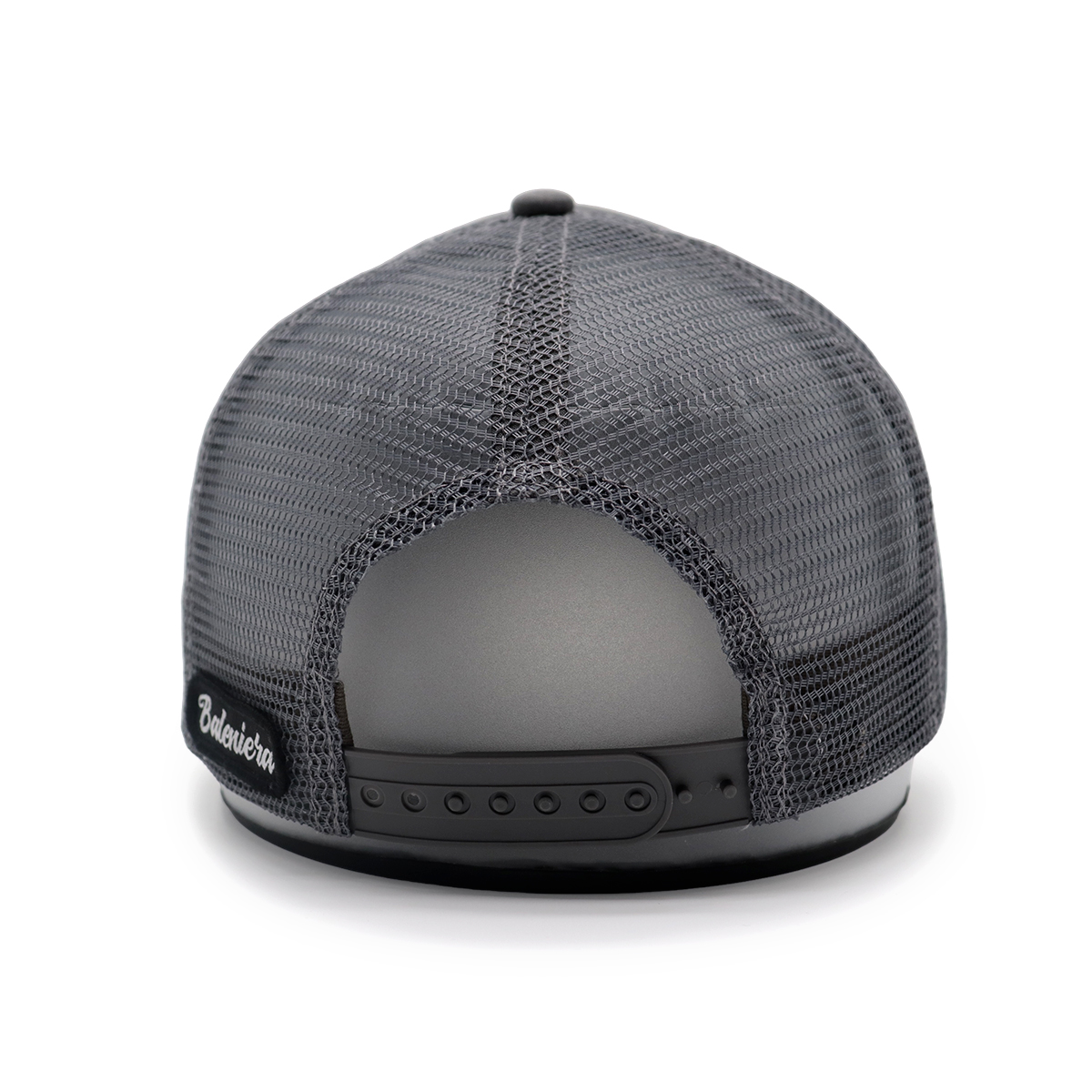Gray Embroidered B Letter Mesh Baseball Cap – Unisex Breathable Adjustable Hat