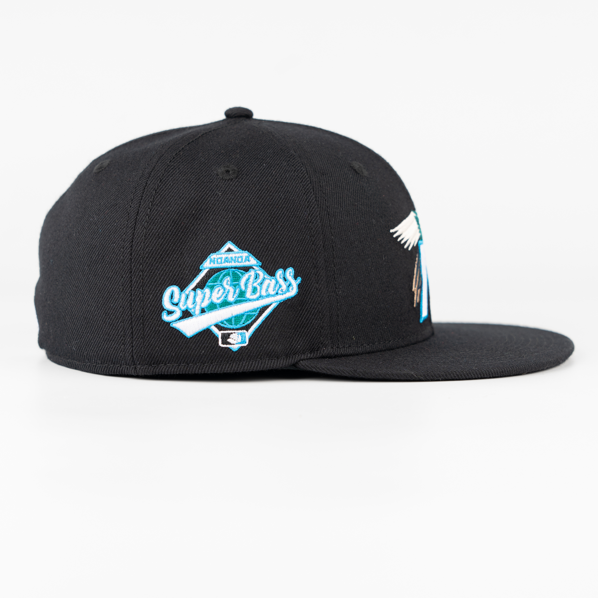 Blue Bird Logo Streetwear Black 6 Panel Custom 3D Embroidered Snapback Hat