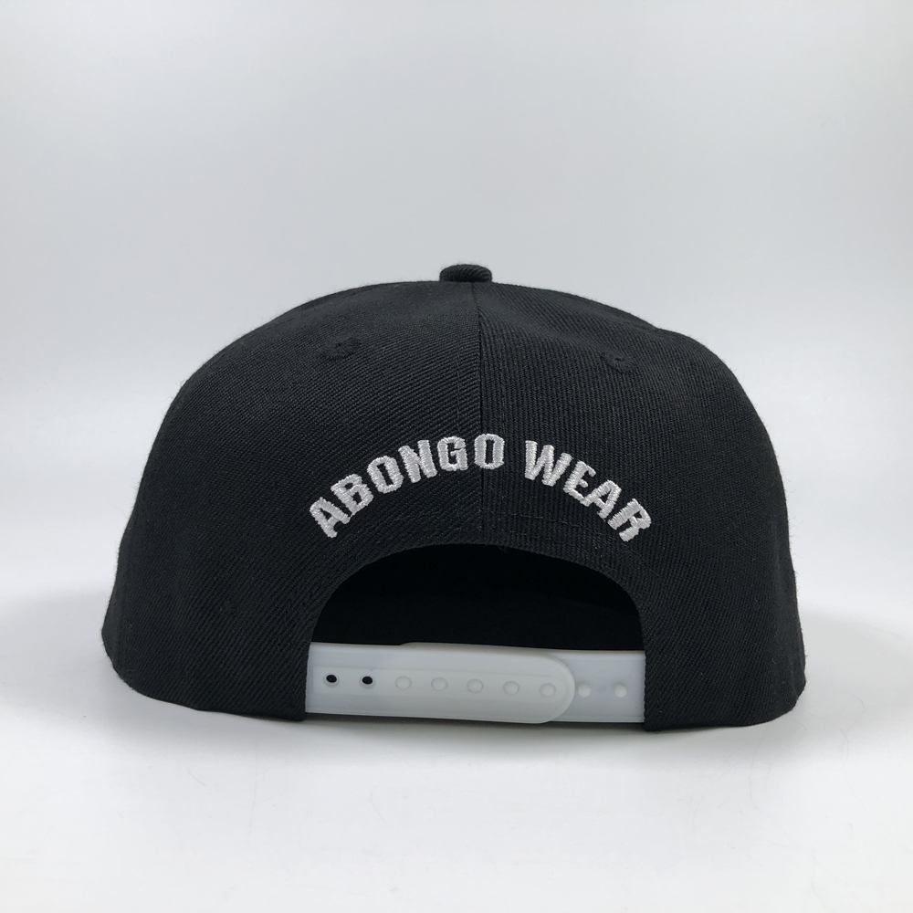 JHORNZ Black 3D Embroidered 6-Panel Snapback Cap