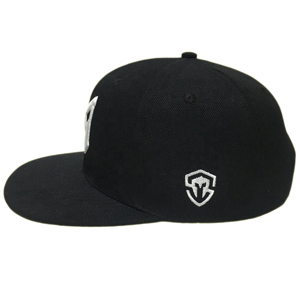 Bold Urban Style Flat Brim Hat with 3D Logo Embroidery