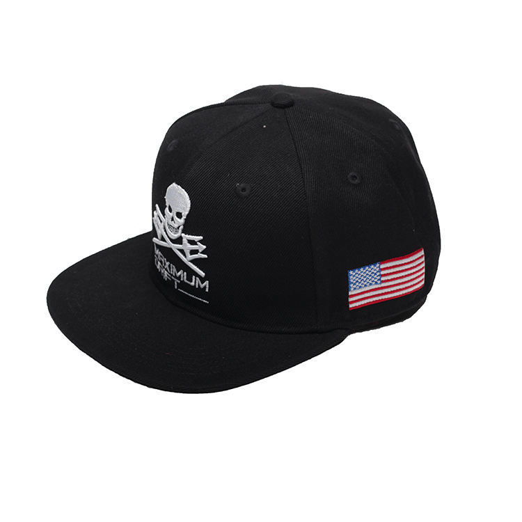 MAXIMUM DRIFT Skull Embroidered Snapback Hat – Patriotic Street Style Cap