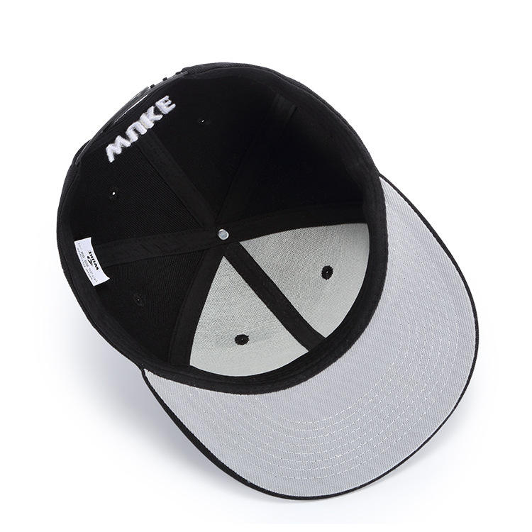 Monster Teeth Embroidered Flat Brim Cap – Black 3D Graphic Snapback