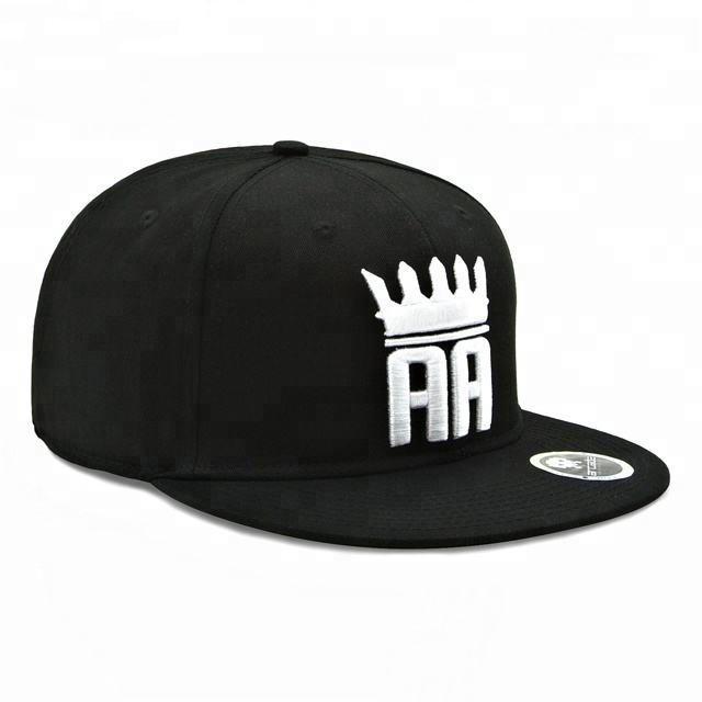 Crown Logo Custom Black Snapback Hat