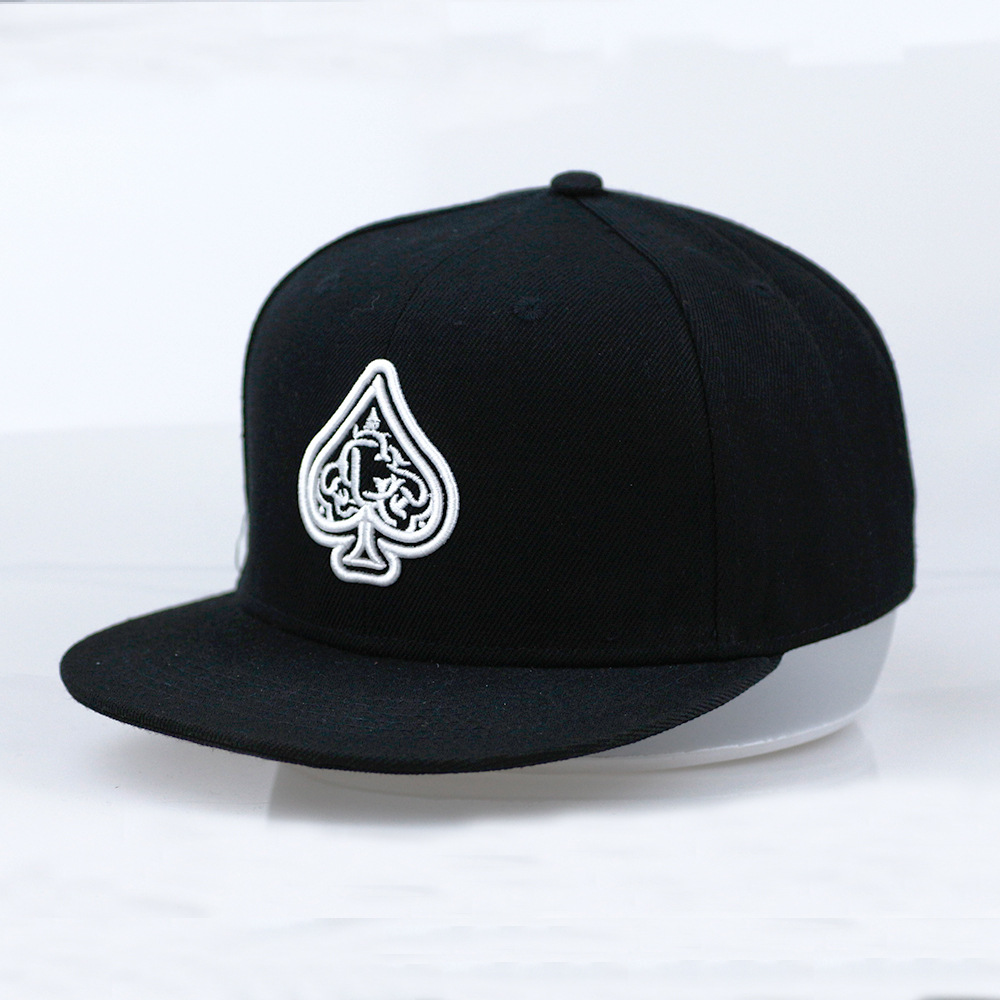 Ace Spade Black Flat Brim Cap
