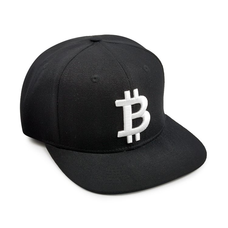 Bitcoin Symbol Flat-Brim Snapback Hat