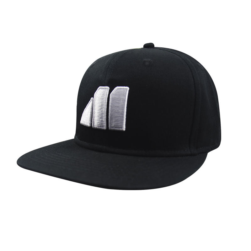 Geometric White Logo Embroidered Snapback Hat