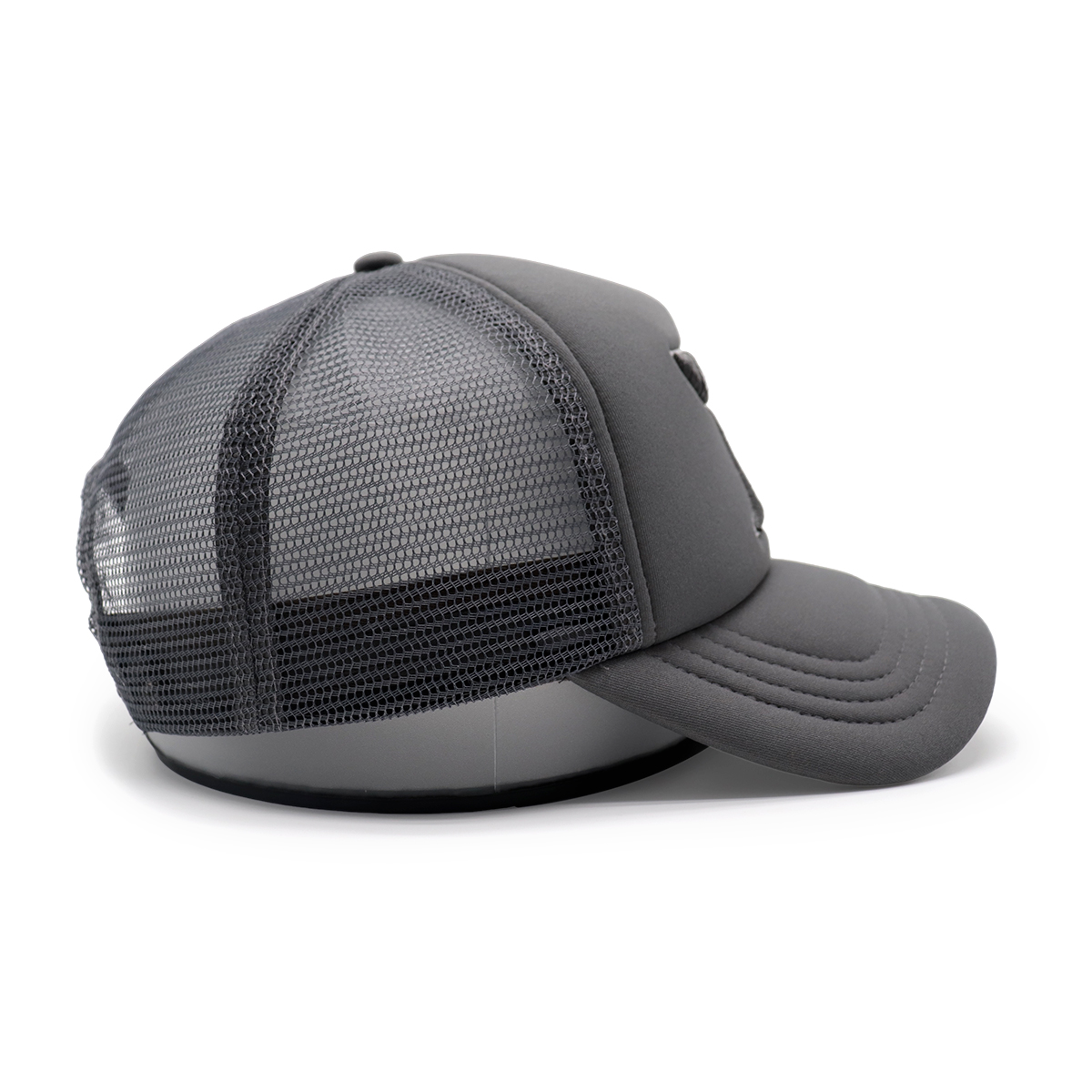 Gray Embroidered B Letter Mesh Baseball Cap – Unisex Breathable Adjustable Hat