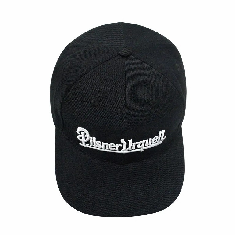 Pilsner Urquell Logo Streetwear Black 6 Panel Custom 3D Embroidered Snapback Hat