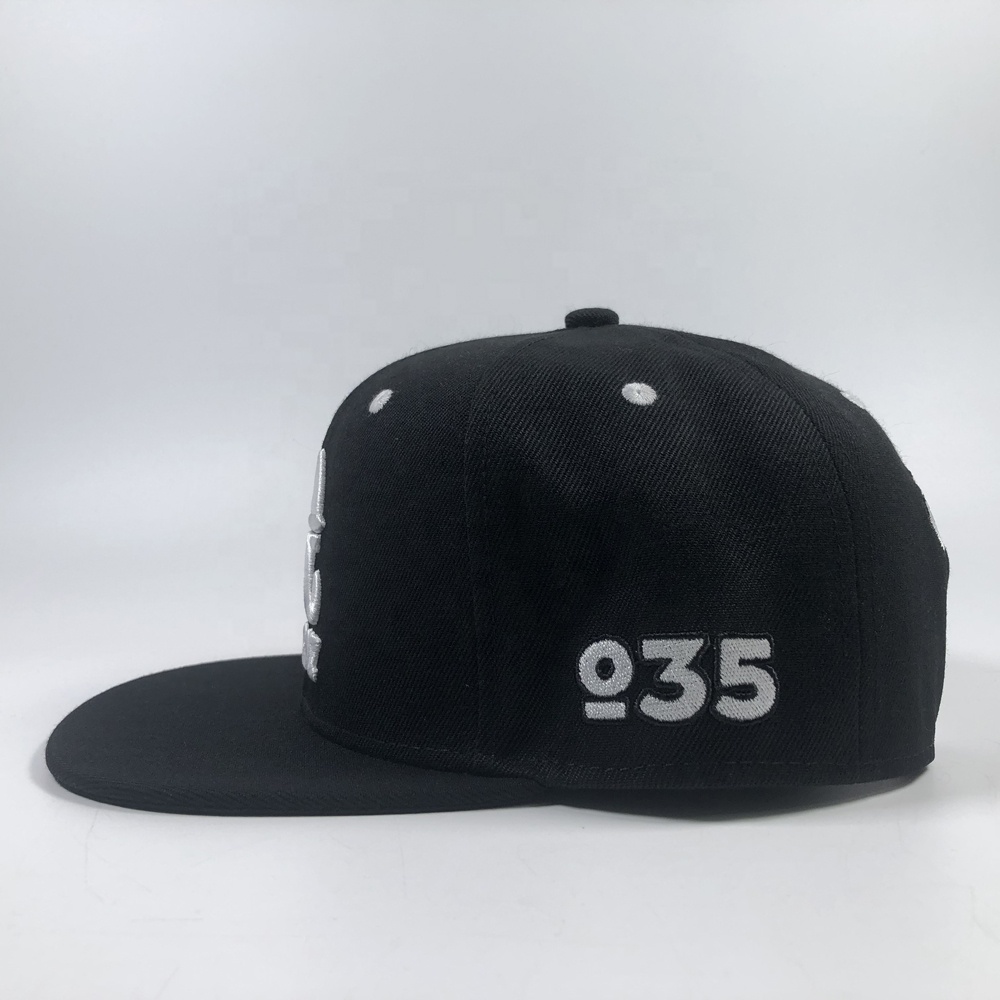 JHORNZ Black 3D Embroidered 6-Panel Snapback Cap