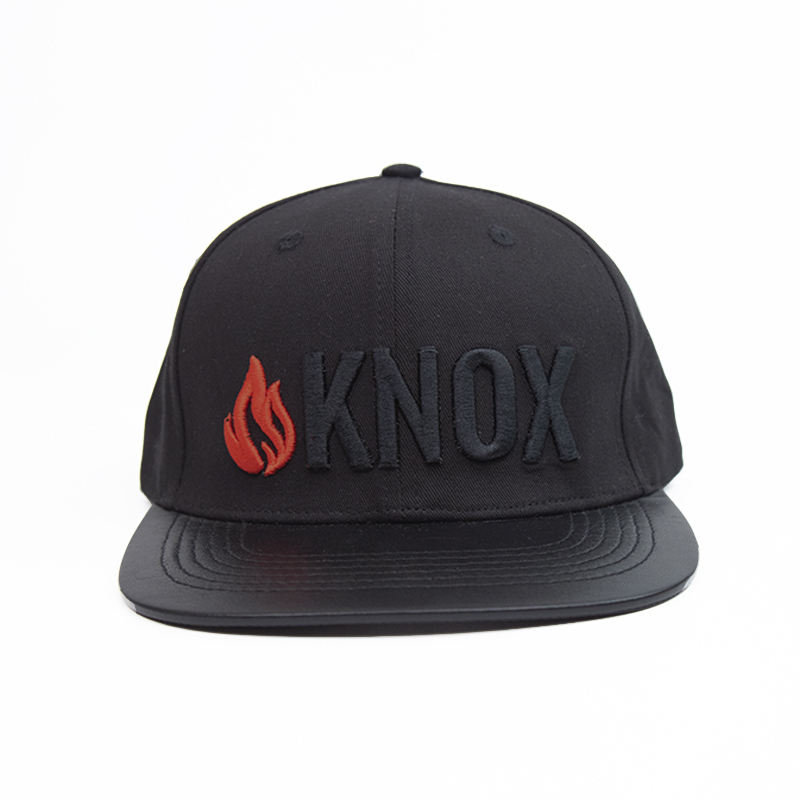 Urban Flame Snapback – Black 6-Panel 3D Embroidered Cap