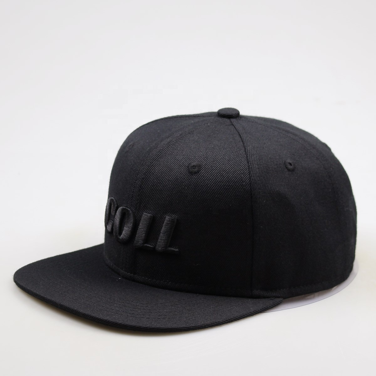 COLL Black on Black 3D Embroidered Snapback Hat