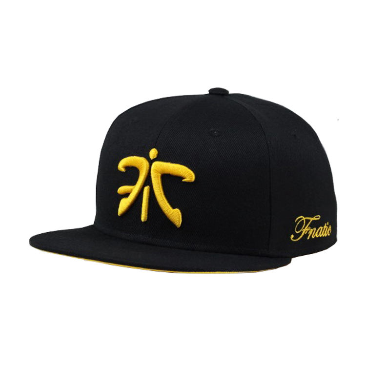 Fnatic Logo Snapback – Black & Yellow 6-Panel Gamer Cap