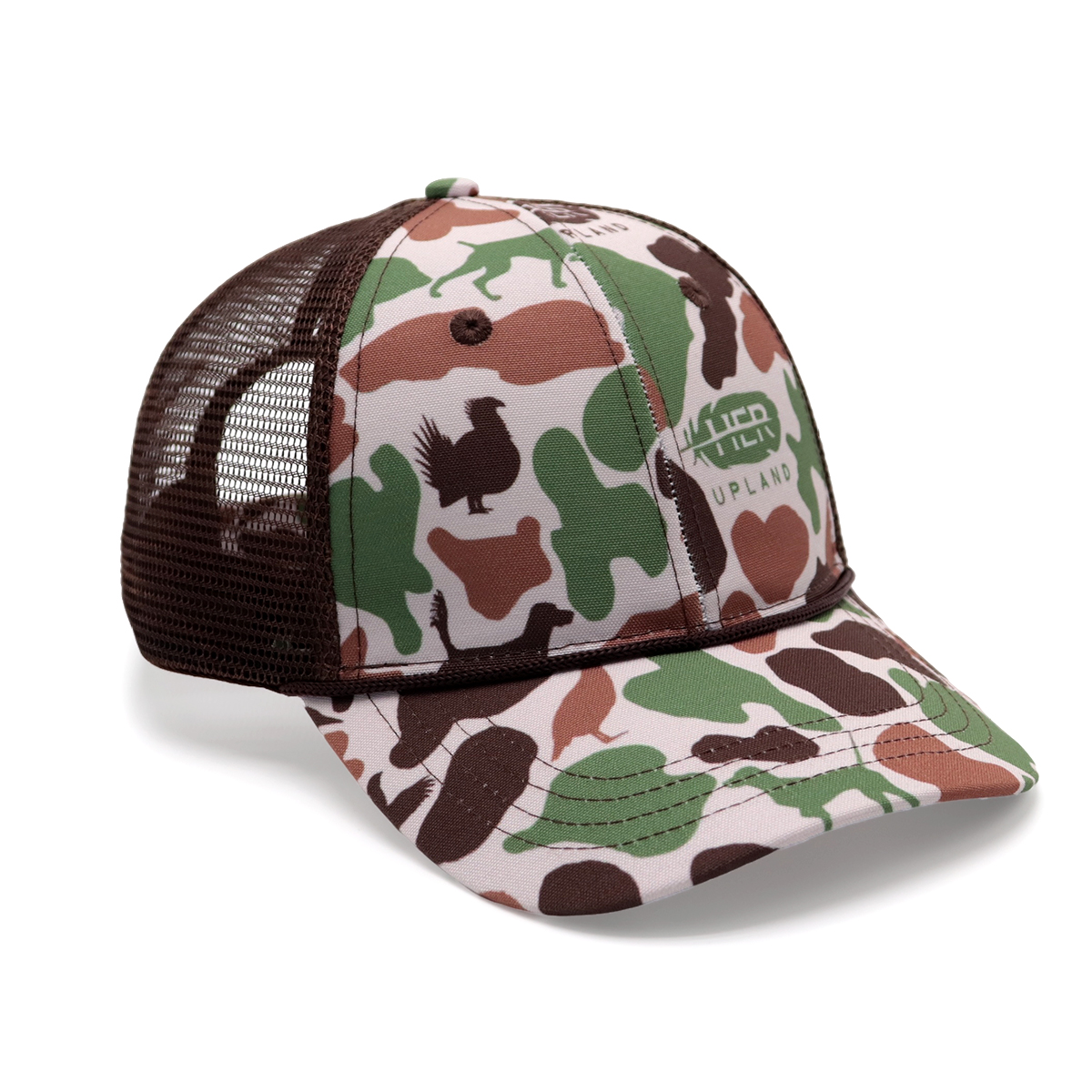 Curved Brim Rope Custom Trucker Hats – Camo Mesh Adjustable Cap Design Your Own Logo