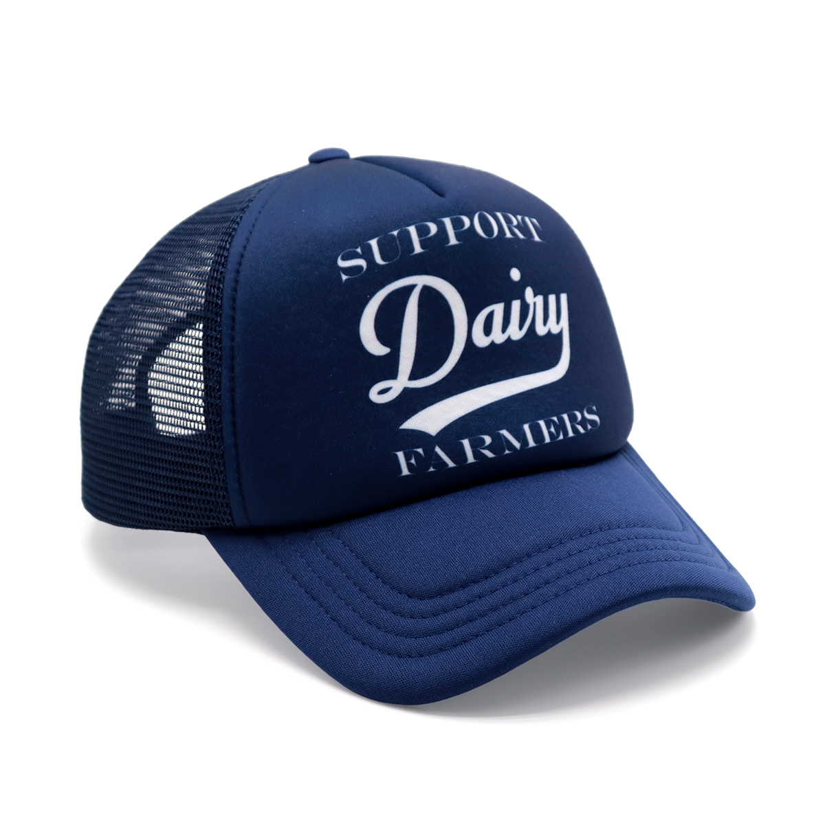 Support Dairy Farmers Foam Print Trucker Cap Adjustable Mesh Baseball Hat for Men and Women