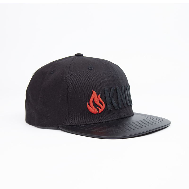 Urban Flame Snapback – Black 6-Panel 3D Embroidered Cap