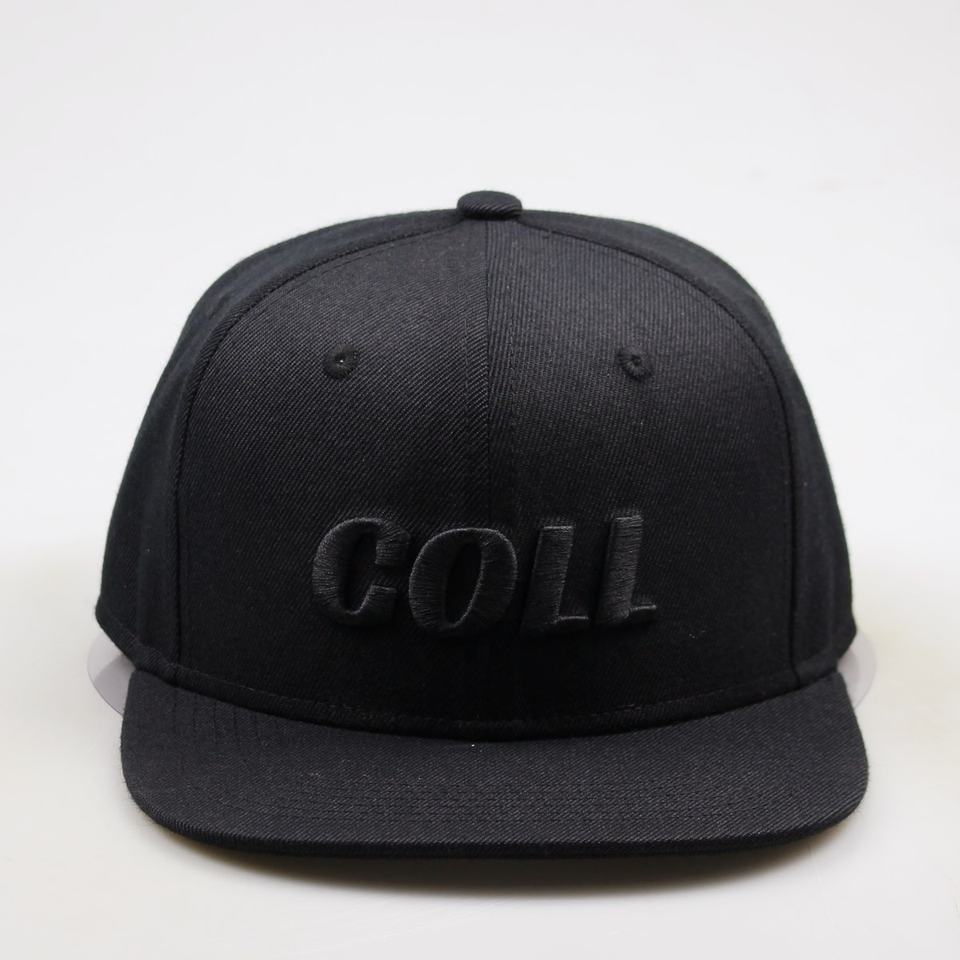 COLL Black on Black 3D Embroidered Snapback Hat