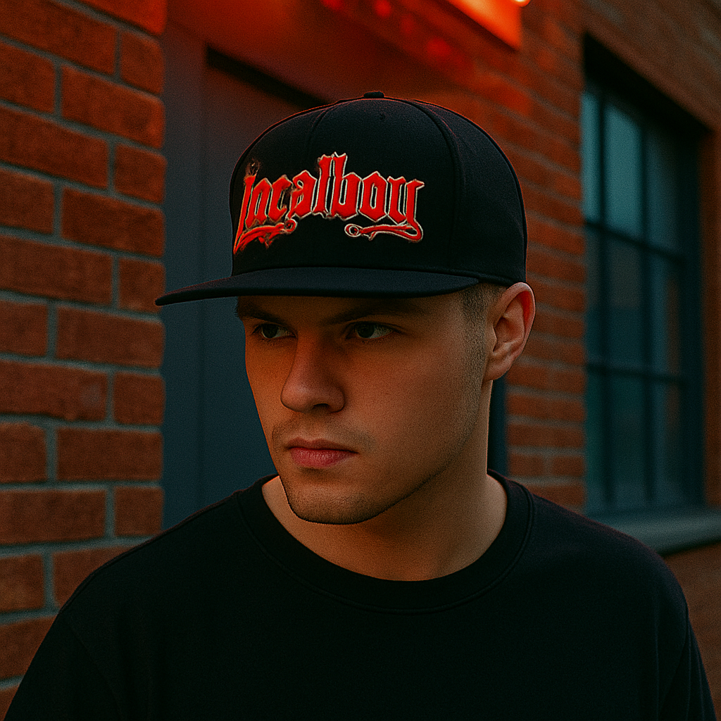 LOCALBOY Red 3D Embroidered Snapback Hat