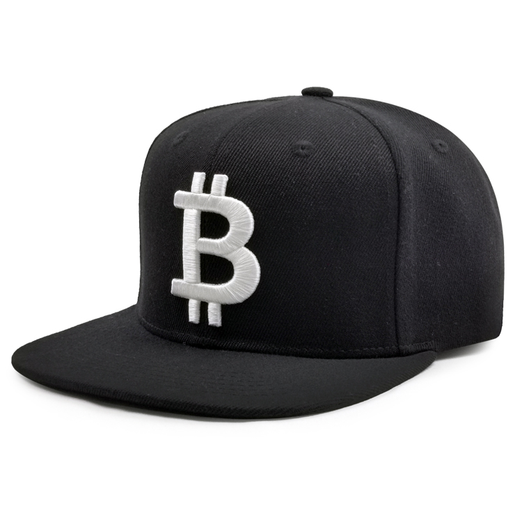 Bitcoin Symbol Flat-Brim Snapback Hat