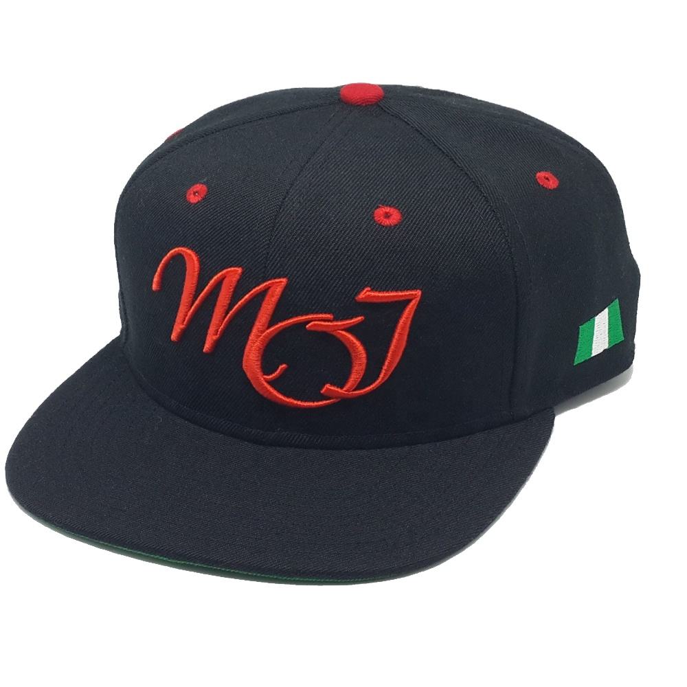 MOJ Red Embroidered Nigeria Flag Snapback Hat
