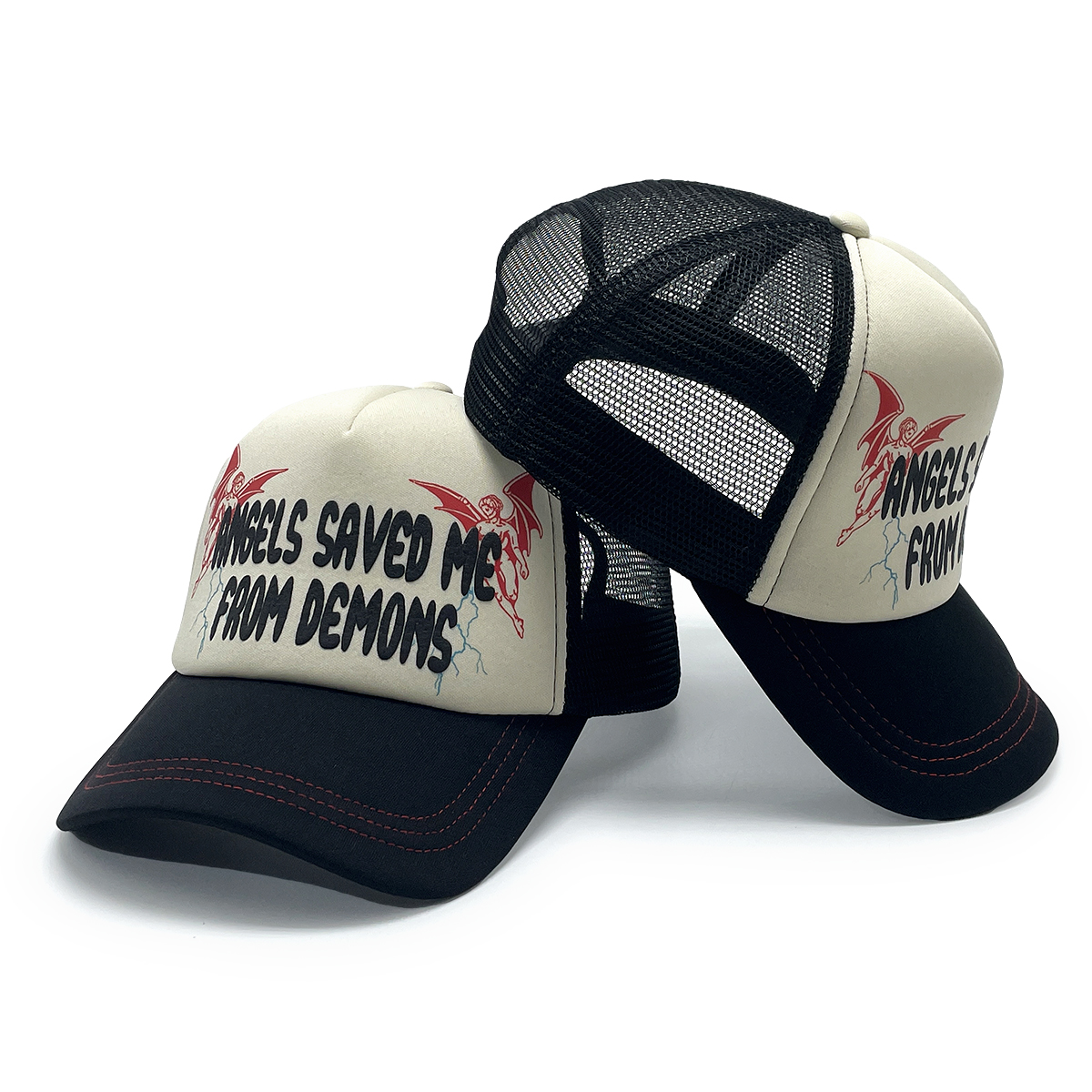 Foam Mesh Back Cap – &quotANGELS SAVED ME FROM DEMONS