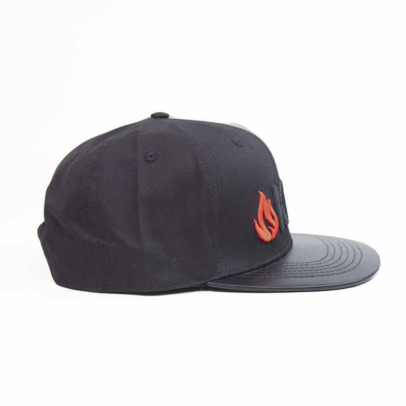 Urban Flame Snapback – Black 6-Panel 3D Embroidered Cap
