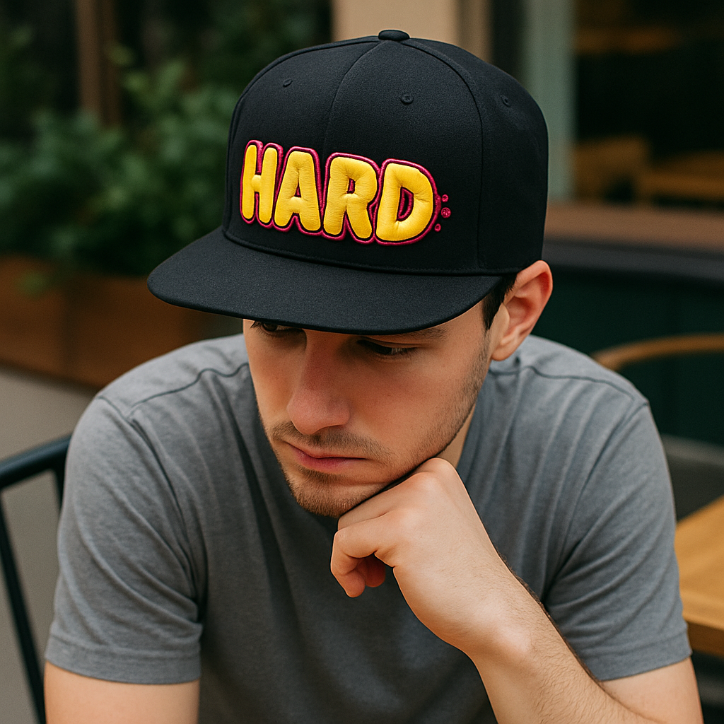 Graffiti Pop Snapback – Black Flat-Brim 6-Panel Cap