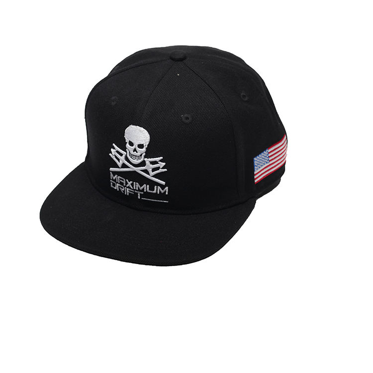 MAXIMUM DRIFT Skull Embroidered Snapback Hat – Patriotic Street Style Cap