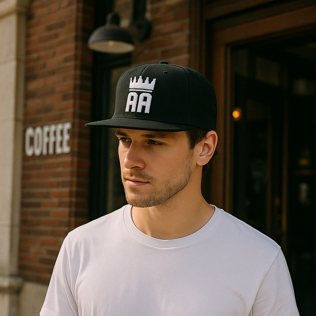 Crown Logo Custom Black Snapback Hat