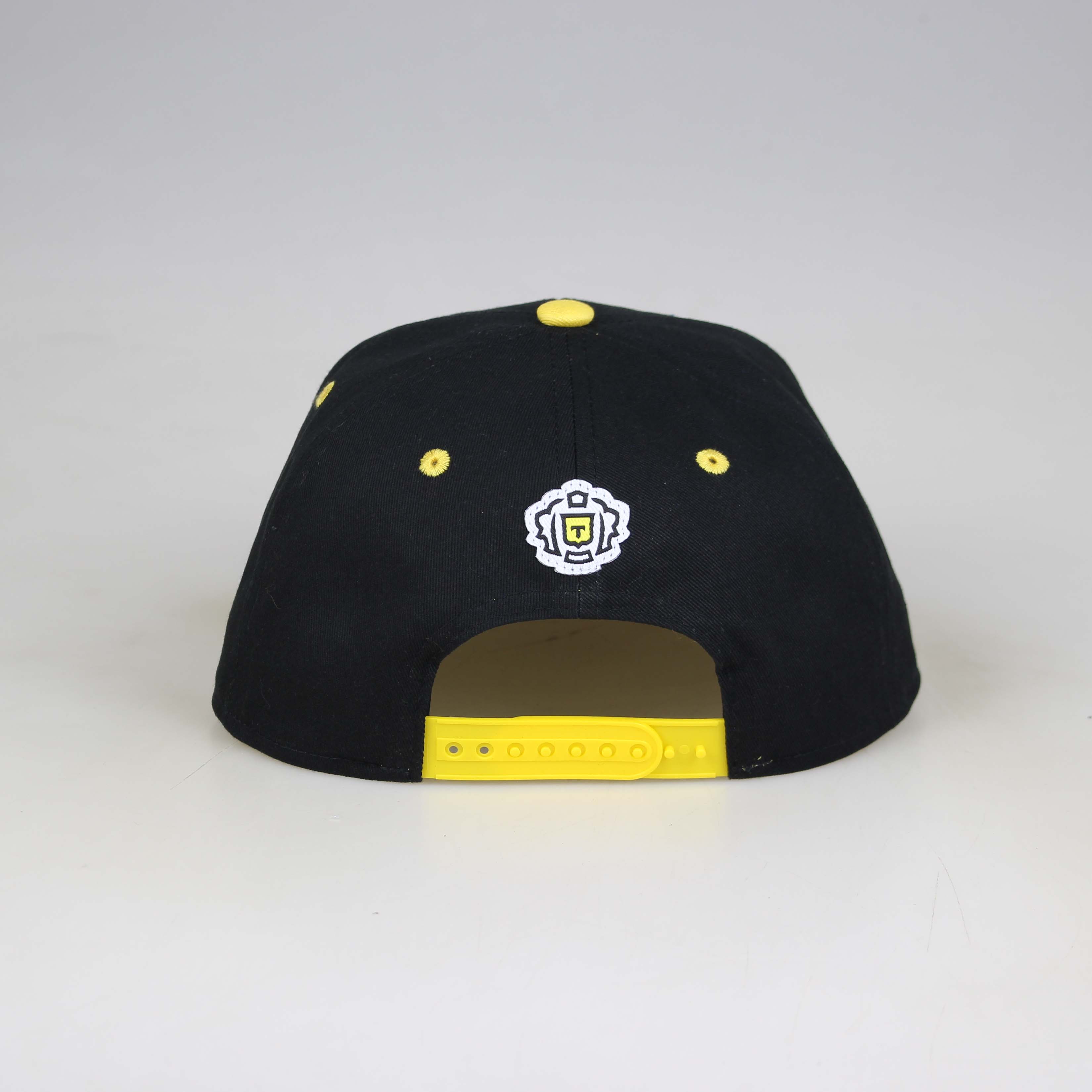 TNKF Logo Black Snapback Hat with Yellow Accents