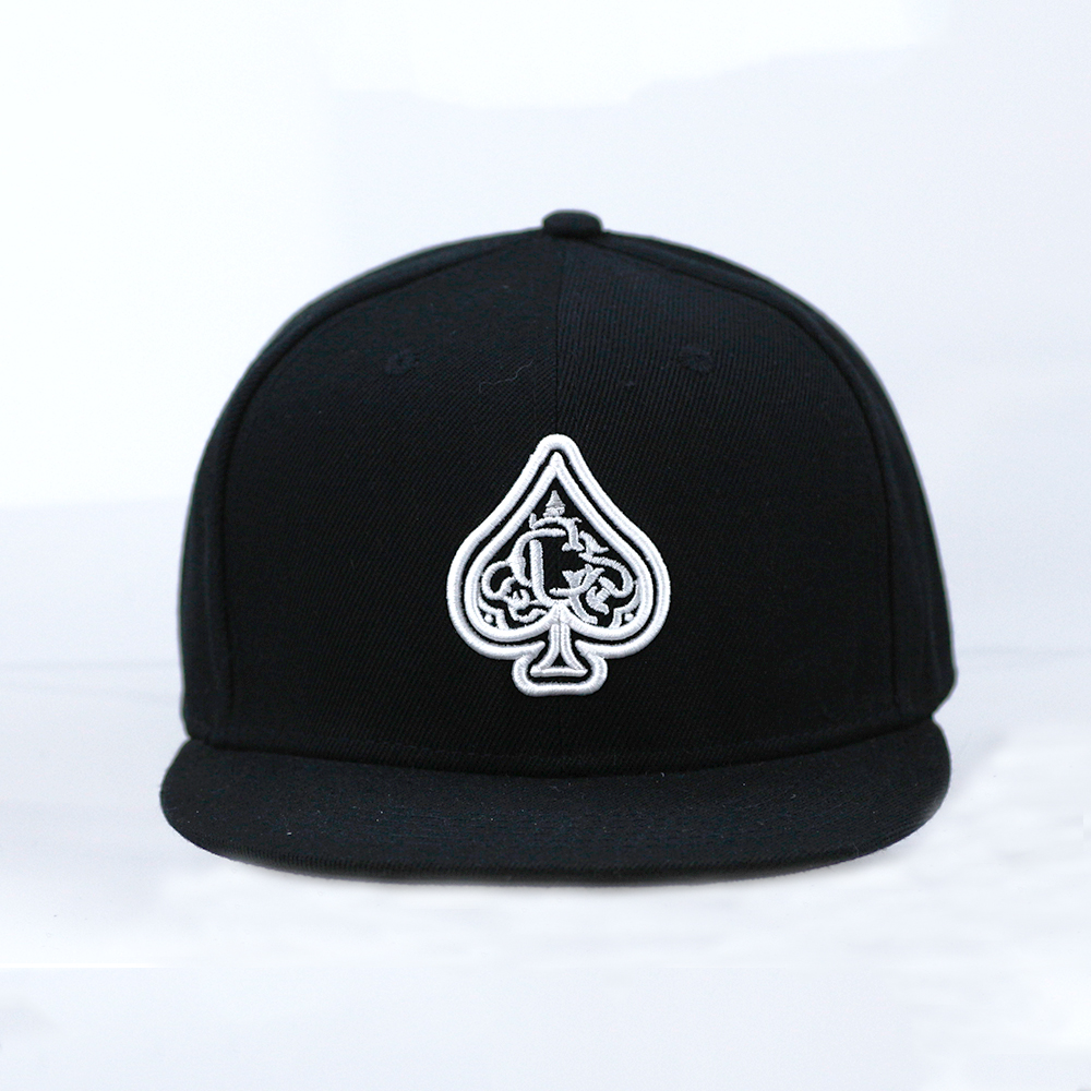 Ace Spade Black Flat Brim Cap