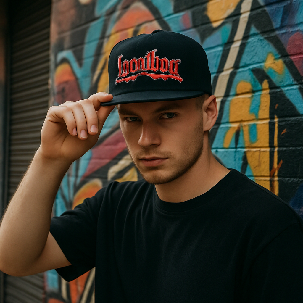 LOCALBOY Red 3D Embroidered Snapback Hat