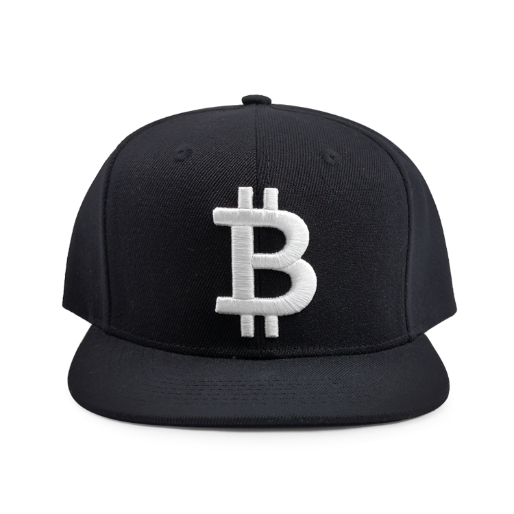 Bitcoin Symbol Flat-Brim Snapback Hat