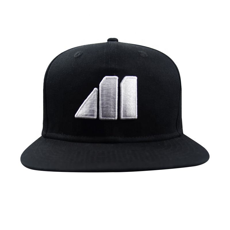 Geometric White Logo Embroidered Snapback Hat