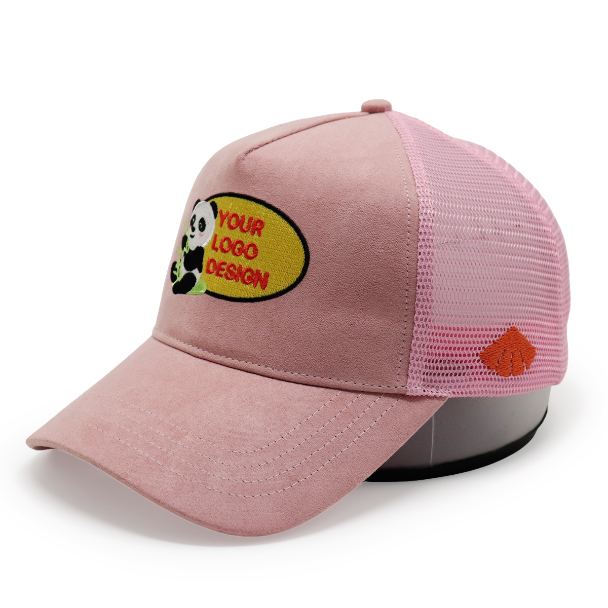 Custom Logo Trucker Caps – Multi-Color Mesh Back Snapback Hat with Panda Patch