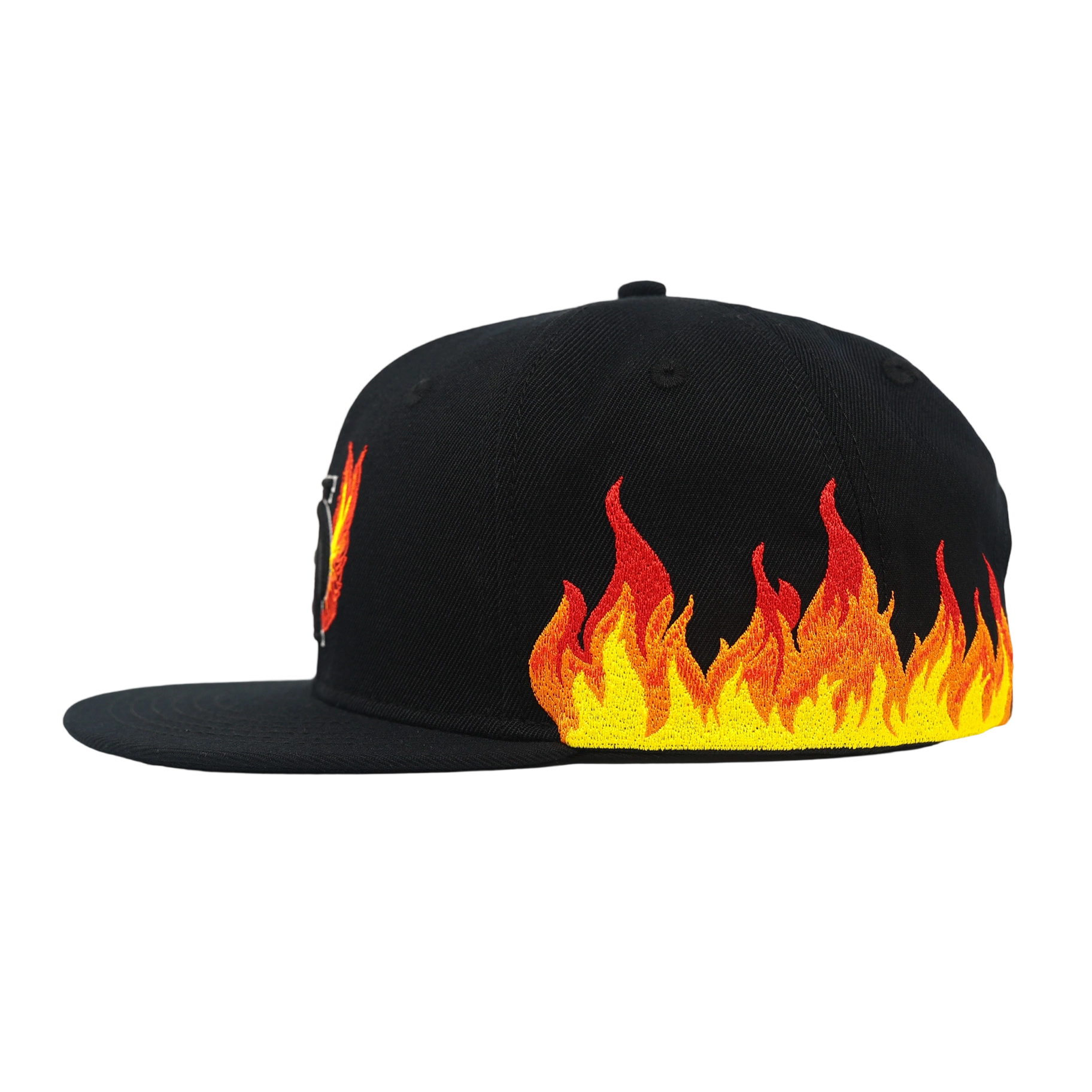Urban Flame Wing Streetwear Black 6 Panel Custom 3D Embroidered Snapback Hat