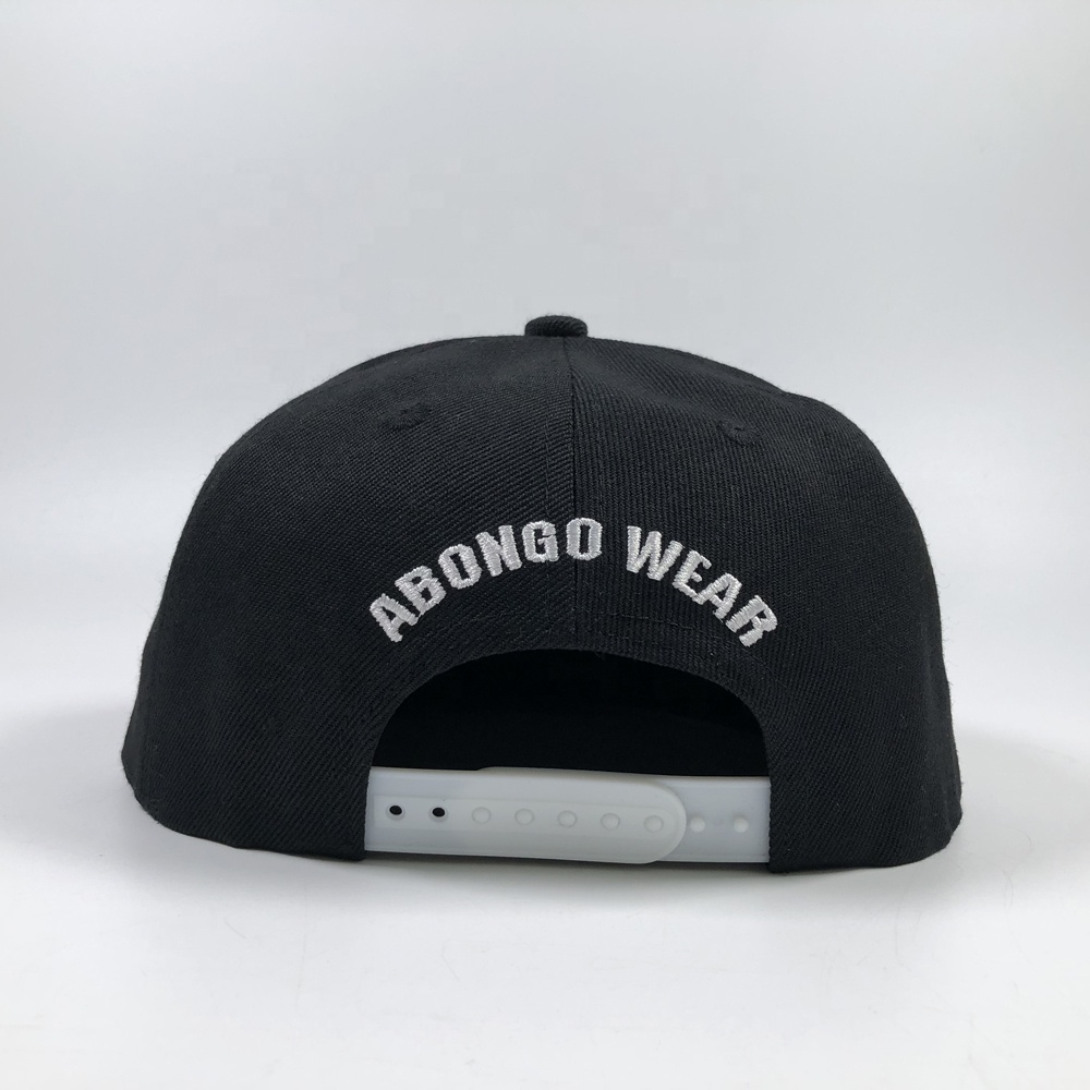 Geometric Face 3D Embroidered Flat Brim Snapback Cap