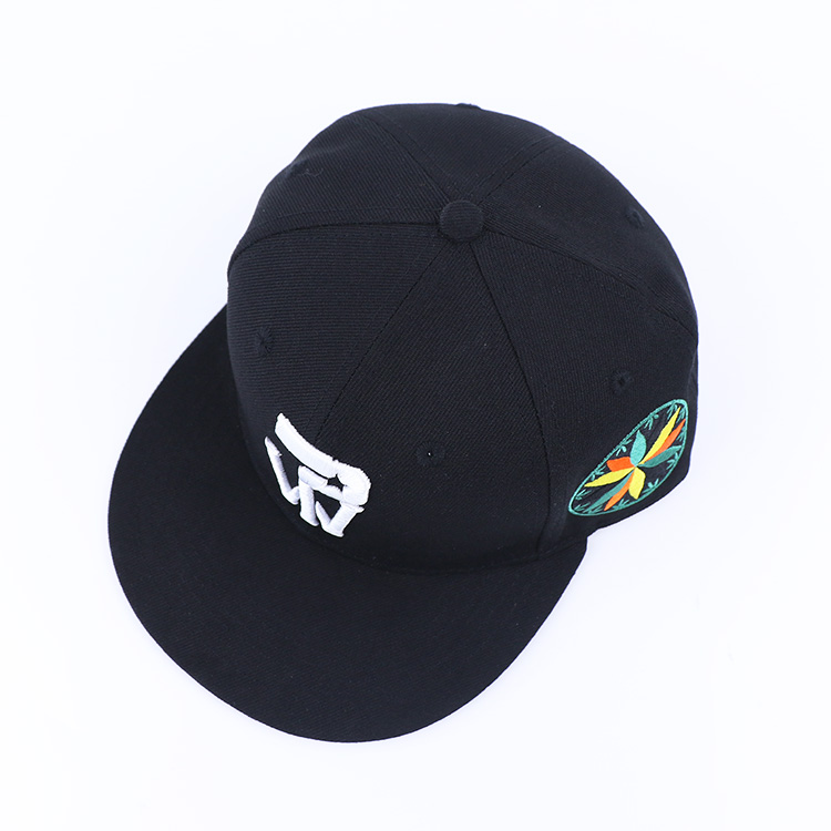 Two-Side Embroidered Snapback Cap with Abstract and Color Crest
