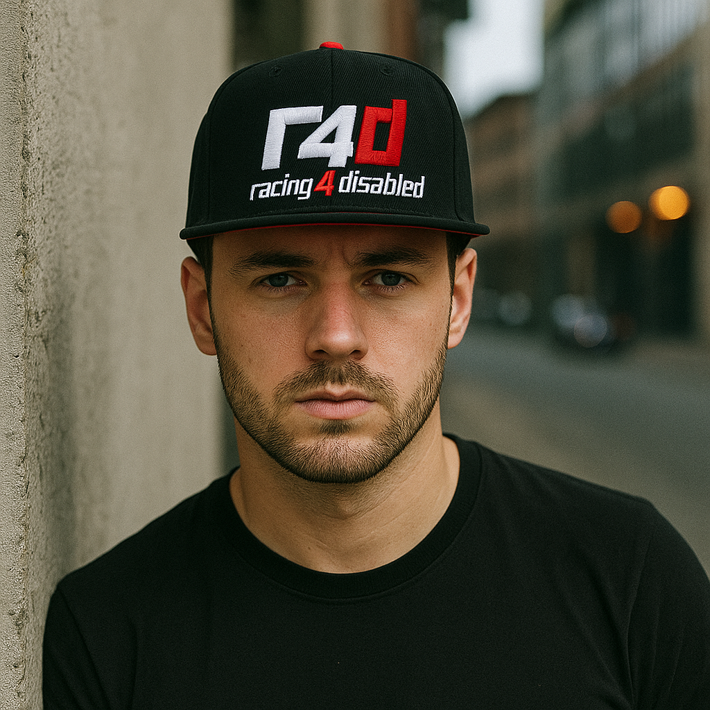 R4D Snapback – Racing 4 Disabled Black 6-Panel Cap