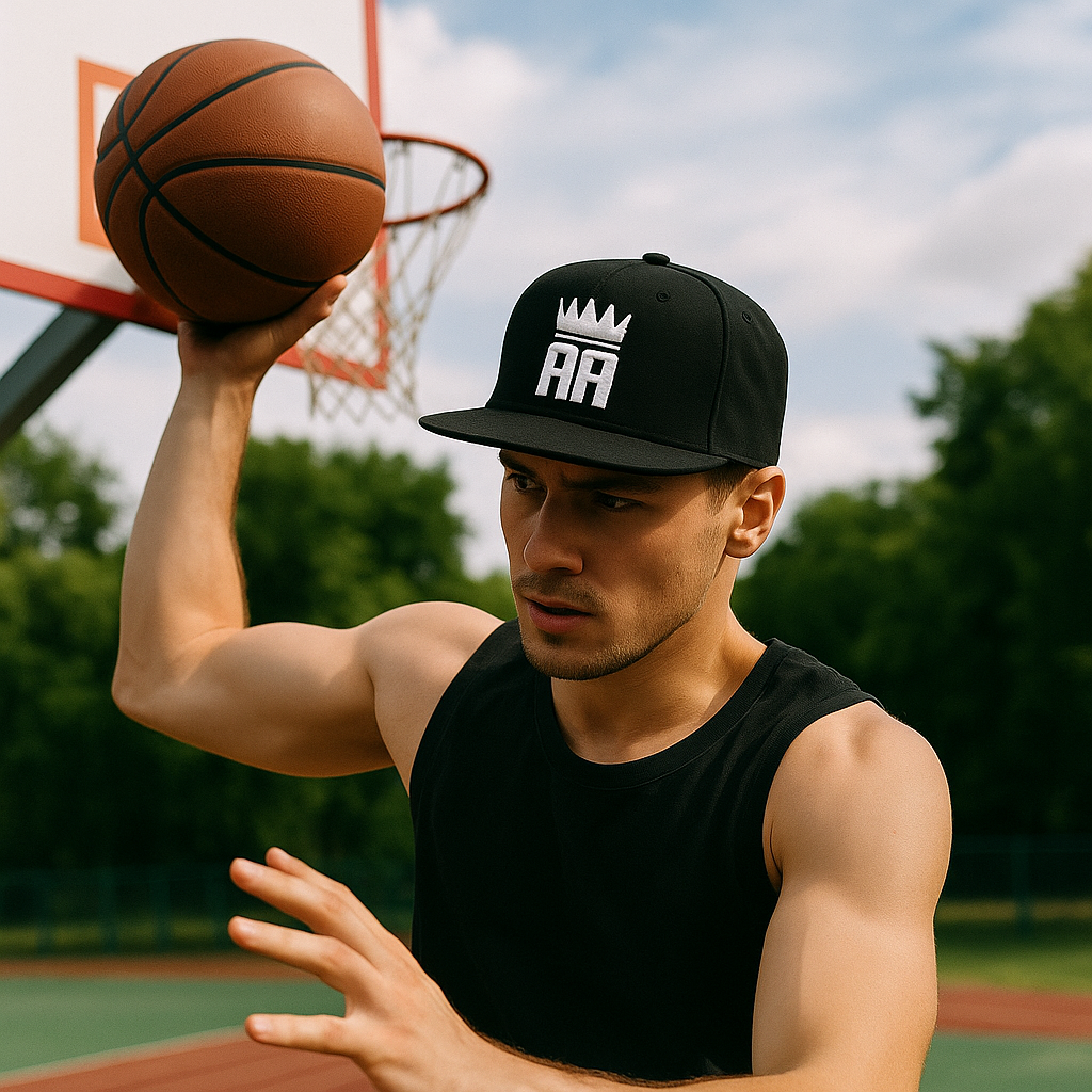 Crown Logo Custom Black Snapback Hat