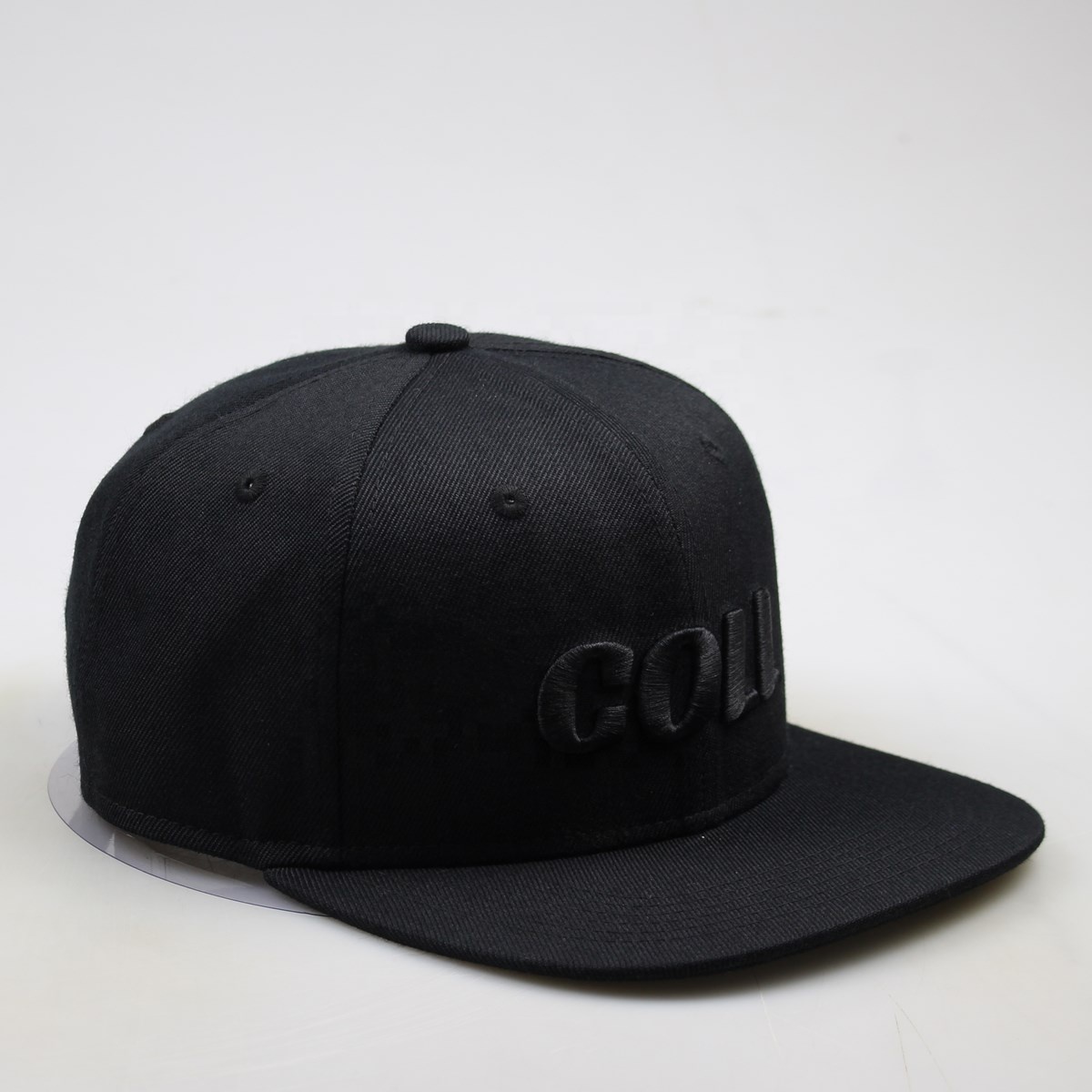 COLL Black on Black 3D Embroidered Snapback Hat