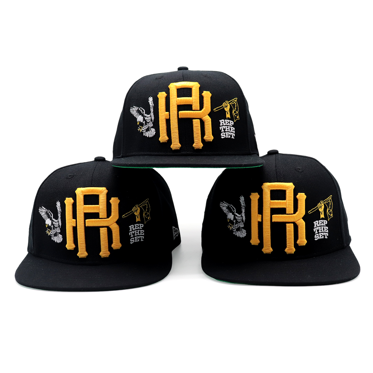 REP THE SET Flat Brim Snapback Cap – 3D Embroidere